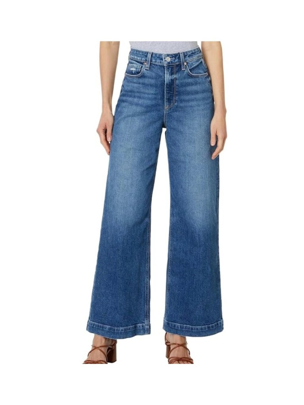 Paige Harper High Rise Wide Leg Jeans Size 30 Familia Wash